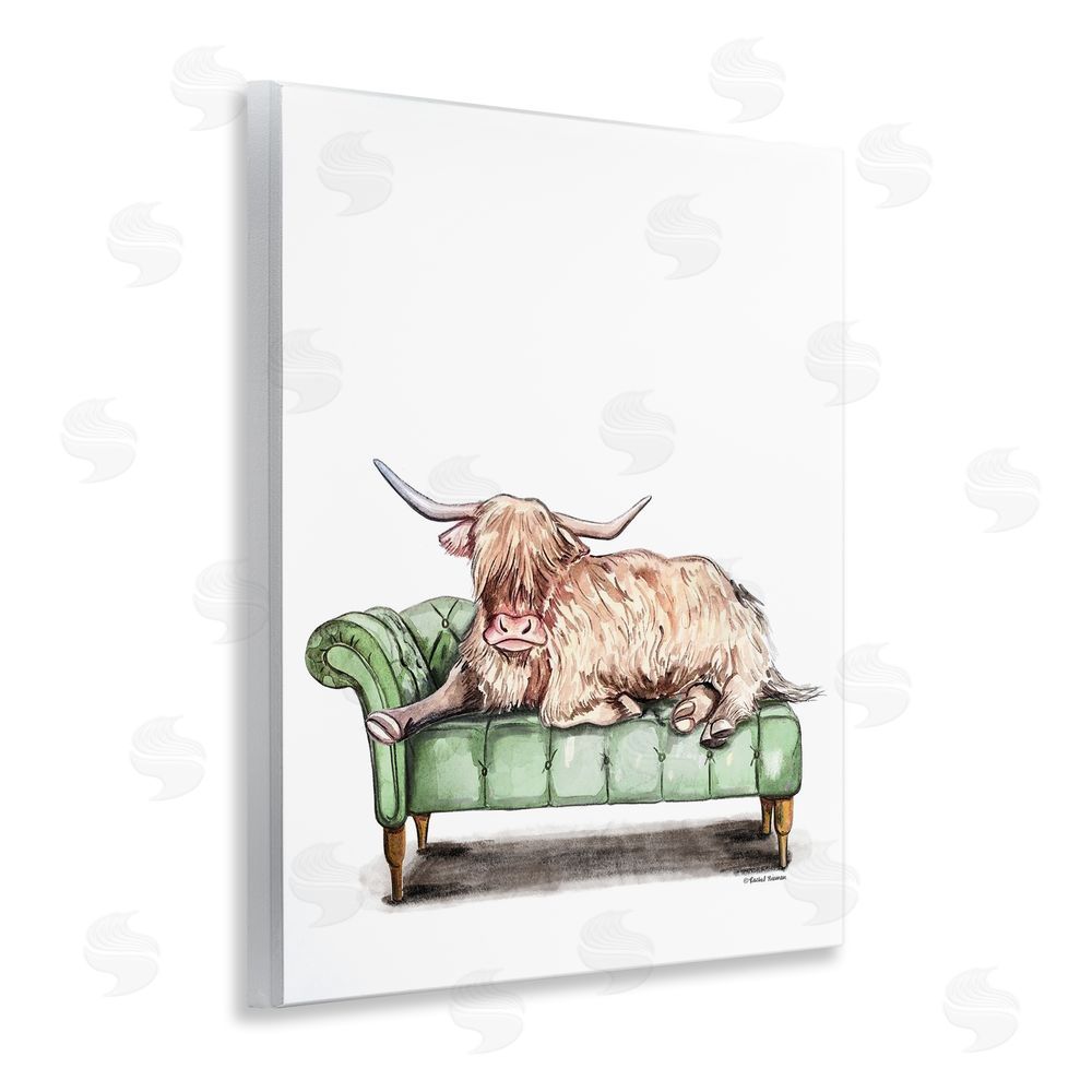 Rachel Nieman Chaise Lounge Highland Wooden Wall Plaque Art Print