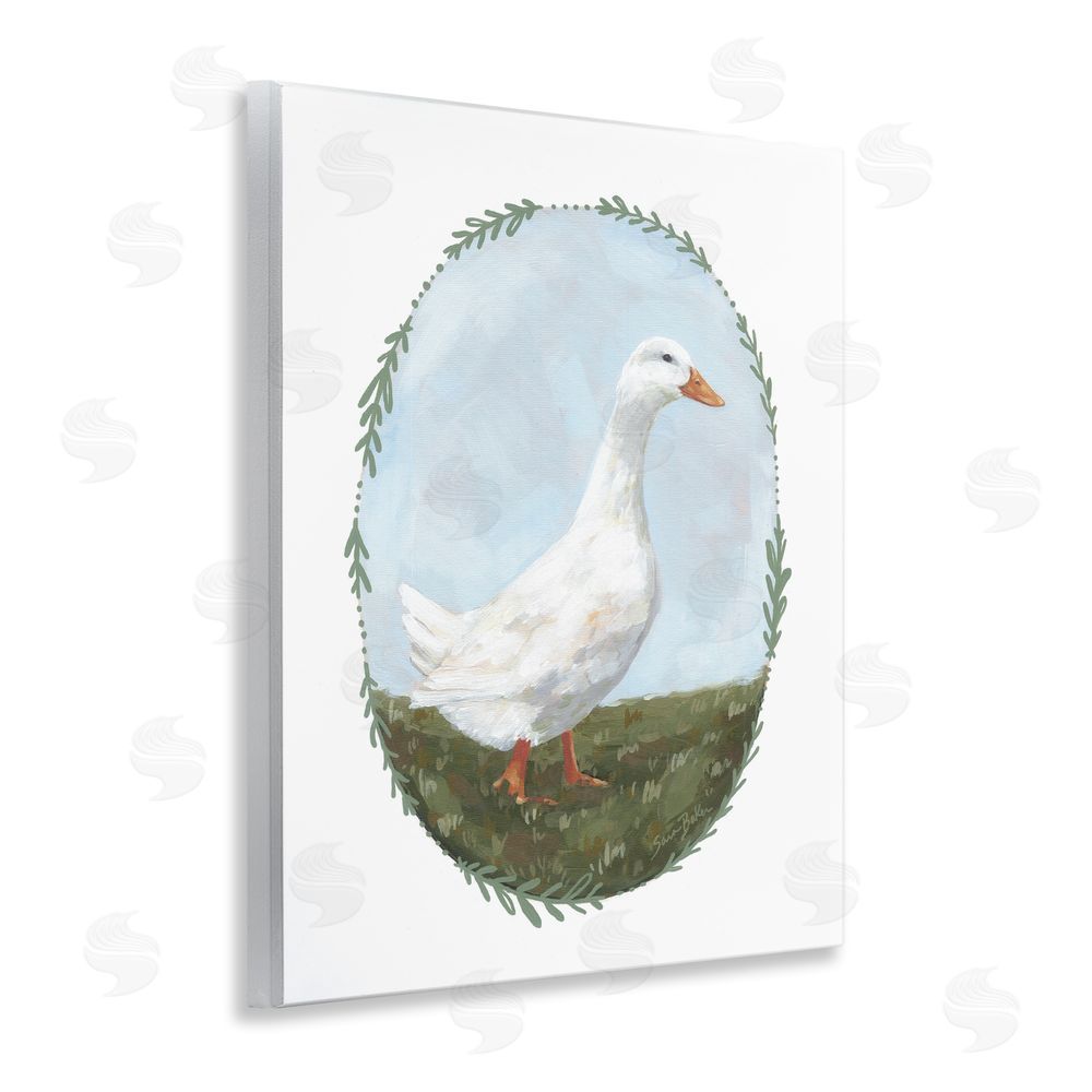 Sara Baker Gentle Duck in Meadow Wall Plaque Home Decor Art Print