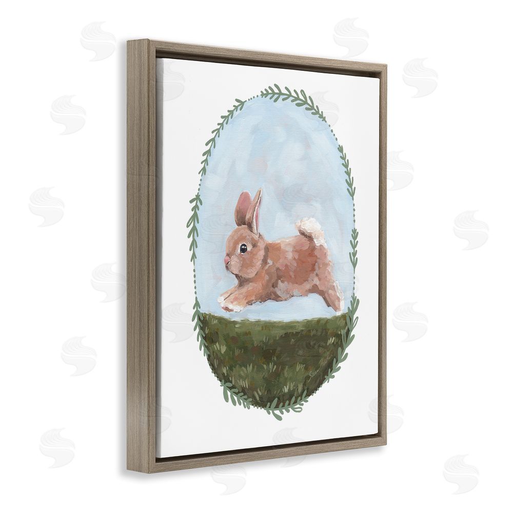 Sara Baker The Goodness of Spring Brown Floating Frame Canvas Wall Art Print