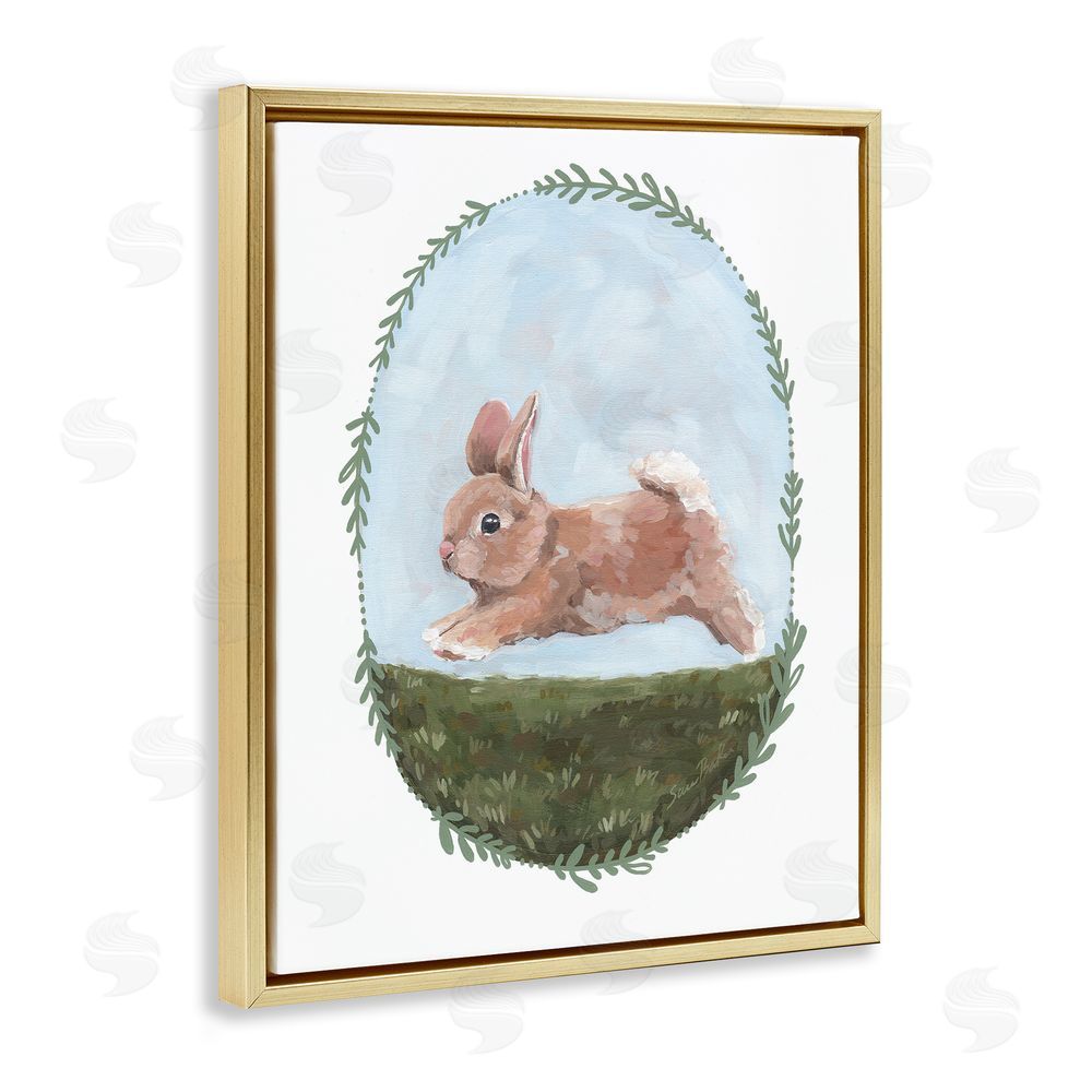 Sara Baker The Goodness of Spring Gold Floating Frame Canvas Wall Art Print