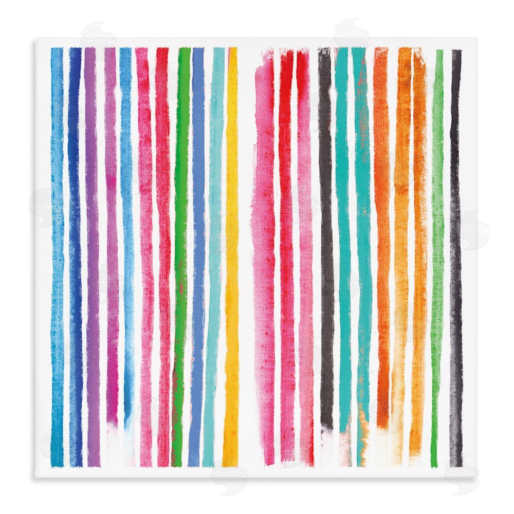 Amber Sterling Colorful Vertical Stripes Stretched Canvas Wall Art