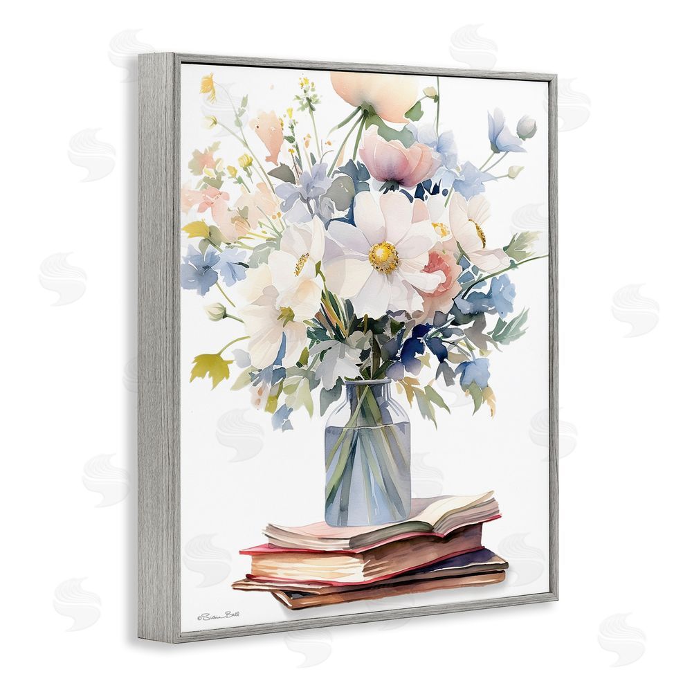 Susan Ball A Story In Bloom Gray Framed Giclee Wall Art Print