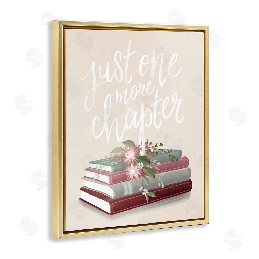 House Fenway One More Chapter on Beige Gold Floating Framed Canvas Wall Art