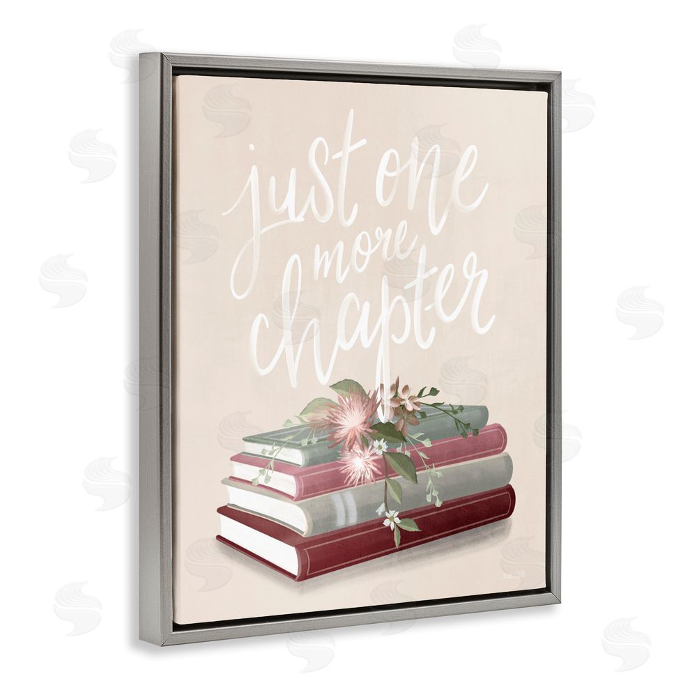 House Fenway One More Chapter on Beige Gray Floating Framed Canvas Wall Art