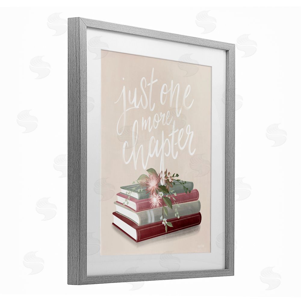 House Fenway One More Chapter on Beige Gray Framed Print Under Glass Wall Art