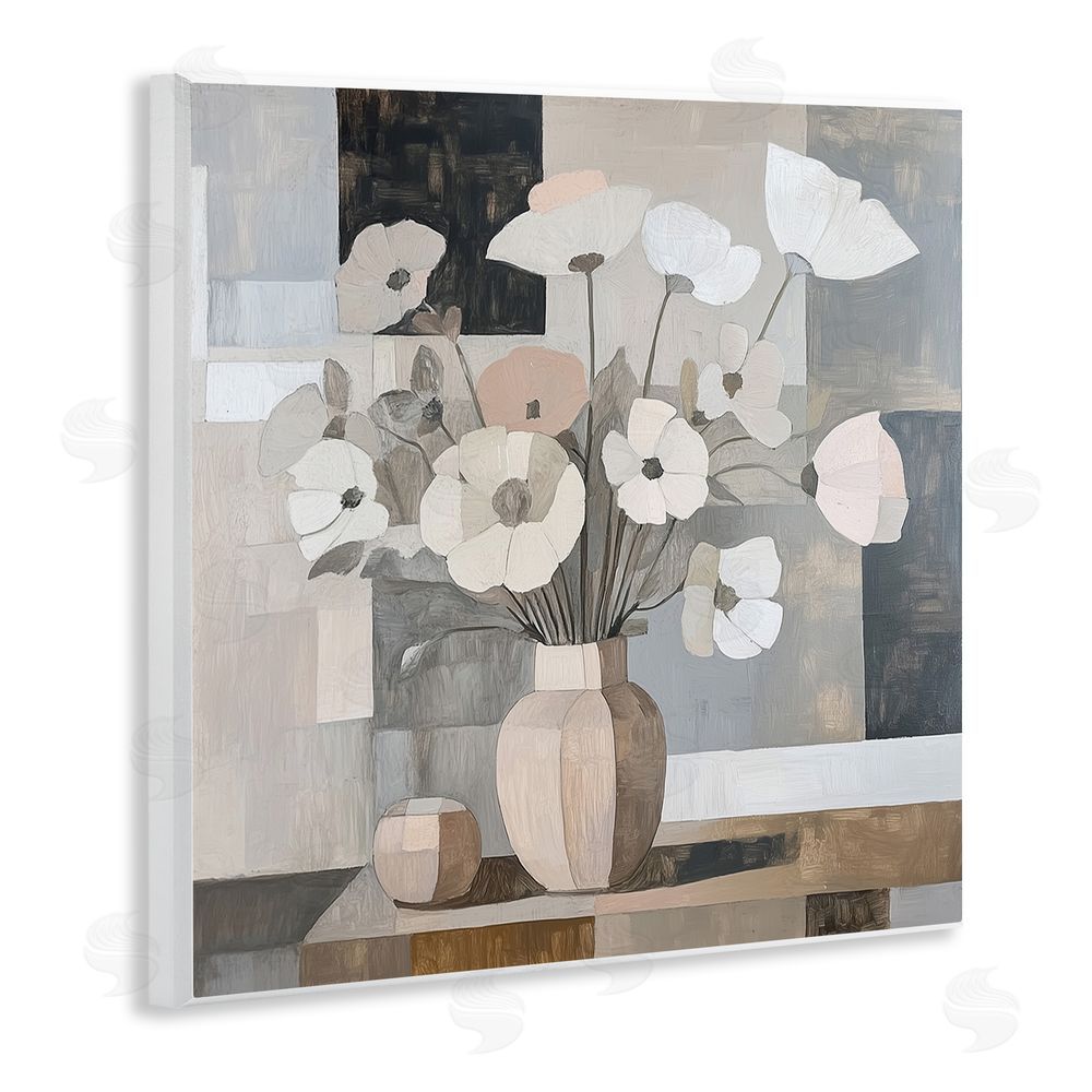 Heidi Kuntz Muted Pastel Poppies in Cubism Wall Plaque Home Decor Art Print