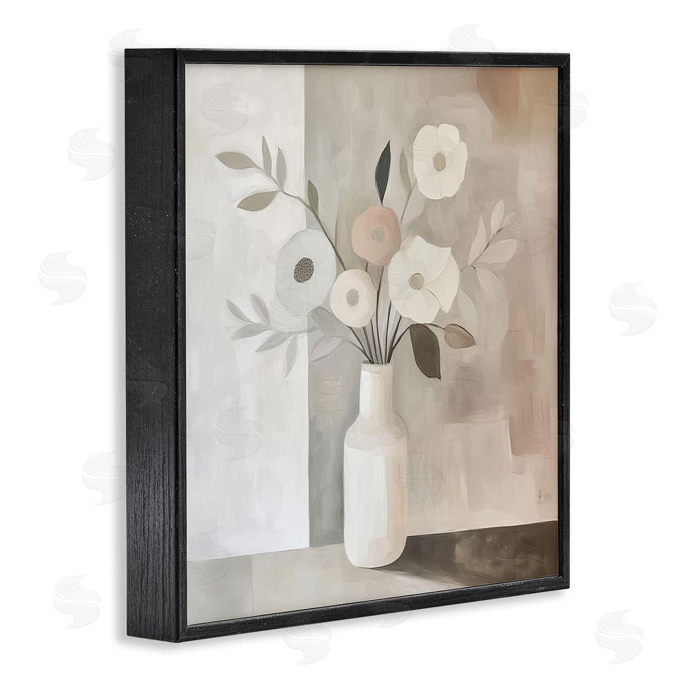 Heidi Kuntz Minimalist Muted Flower Vase Black Framed Giclee Wall Art