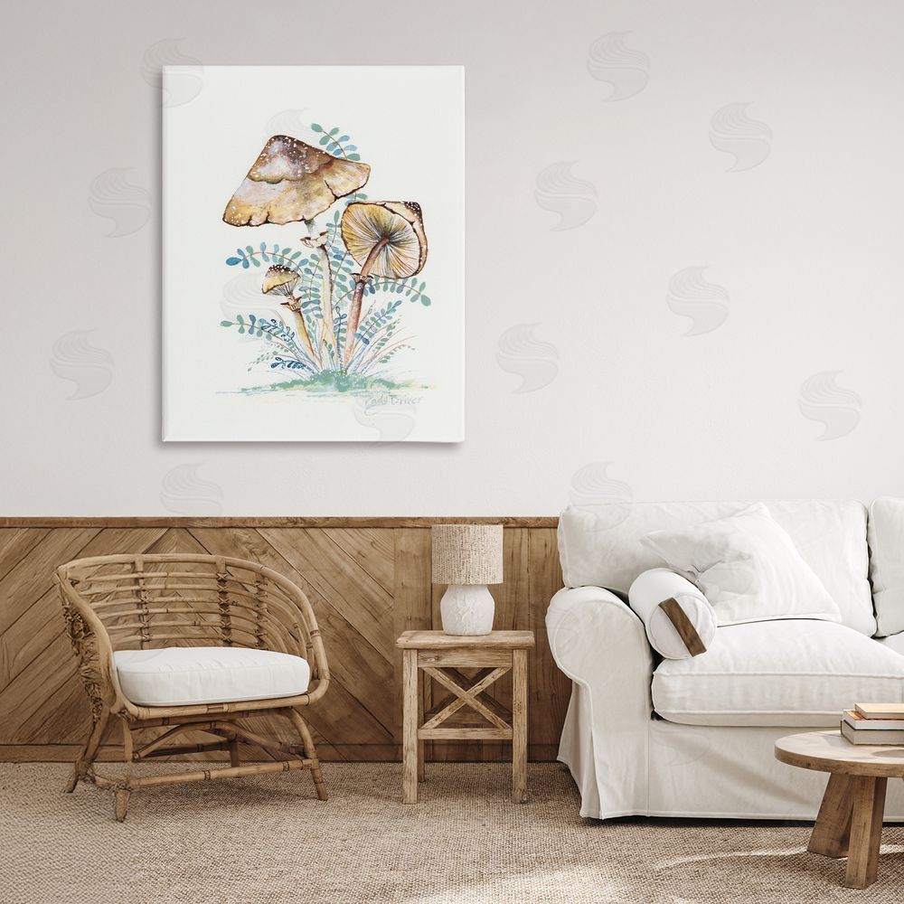 Cady Driver Natural Forest Mushrooms Trio Canvas Art on Wall