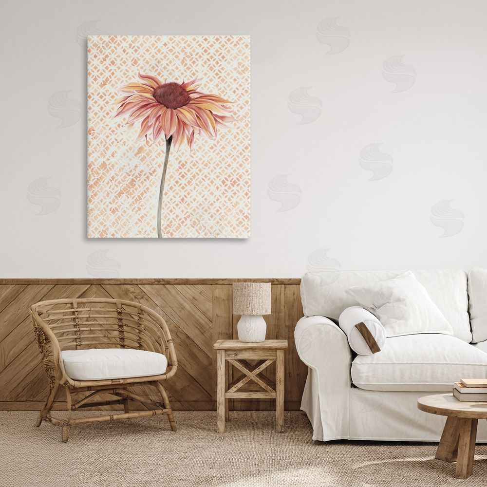 Cady Driver Sunflower on Detailed Pattern Canvas Art on Wall