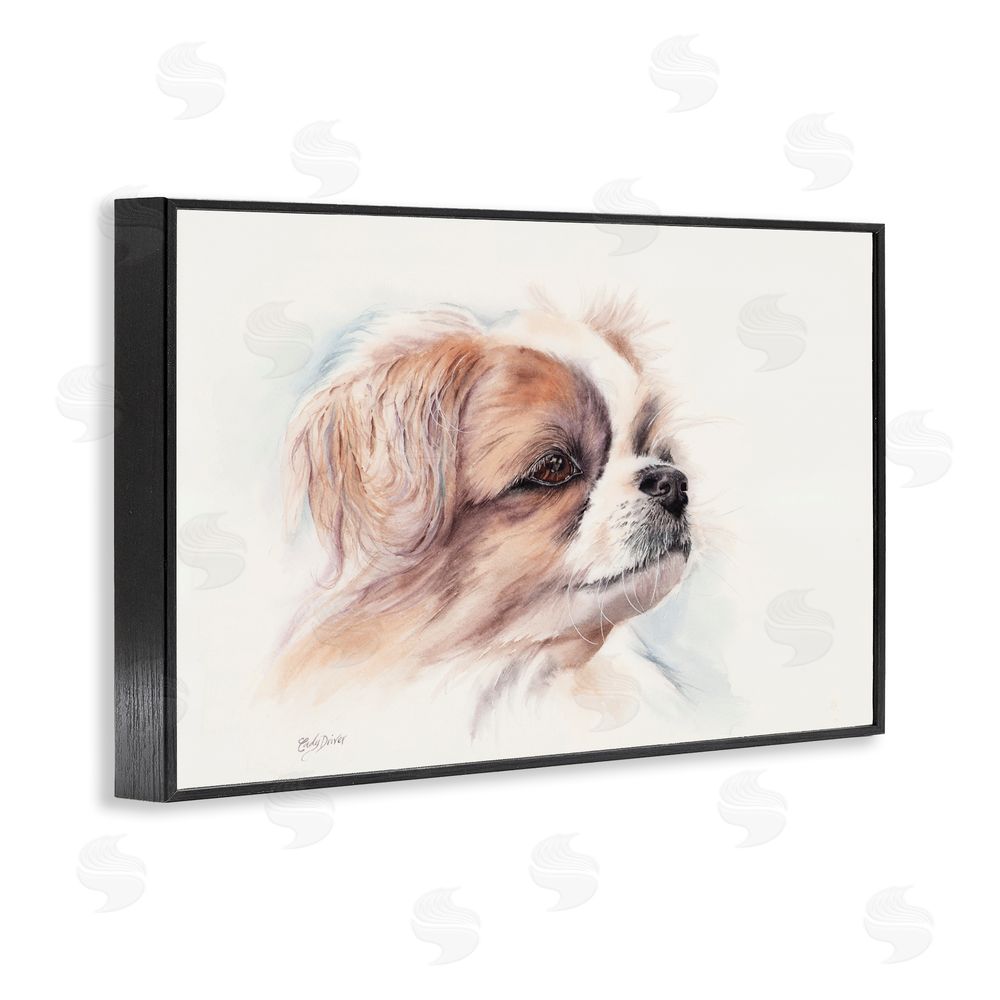 Cady Driver Expressive Dog Face Portrait Black Framed Giclee Wall Art Print
