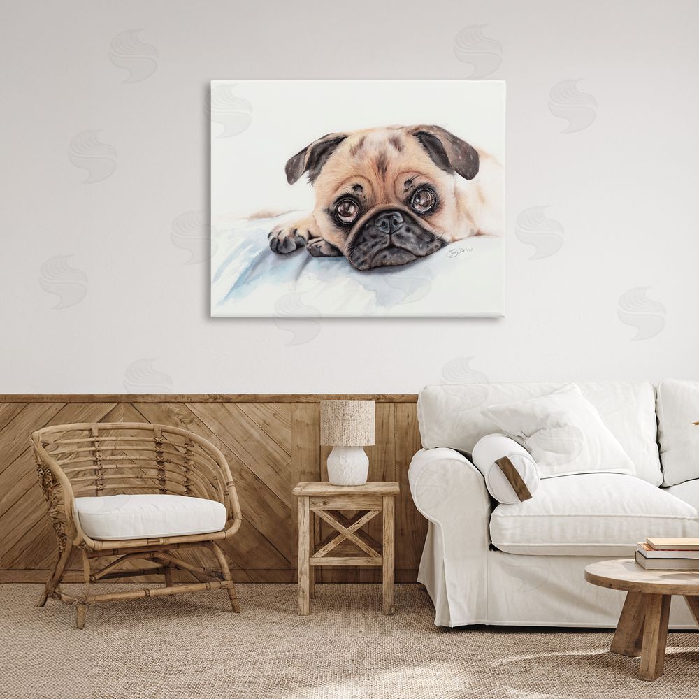 Cady Driver Innocent Pug Relaxing Canvas Art on Wall