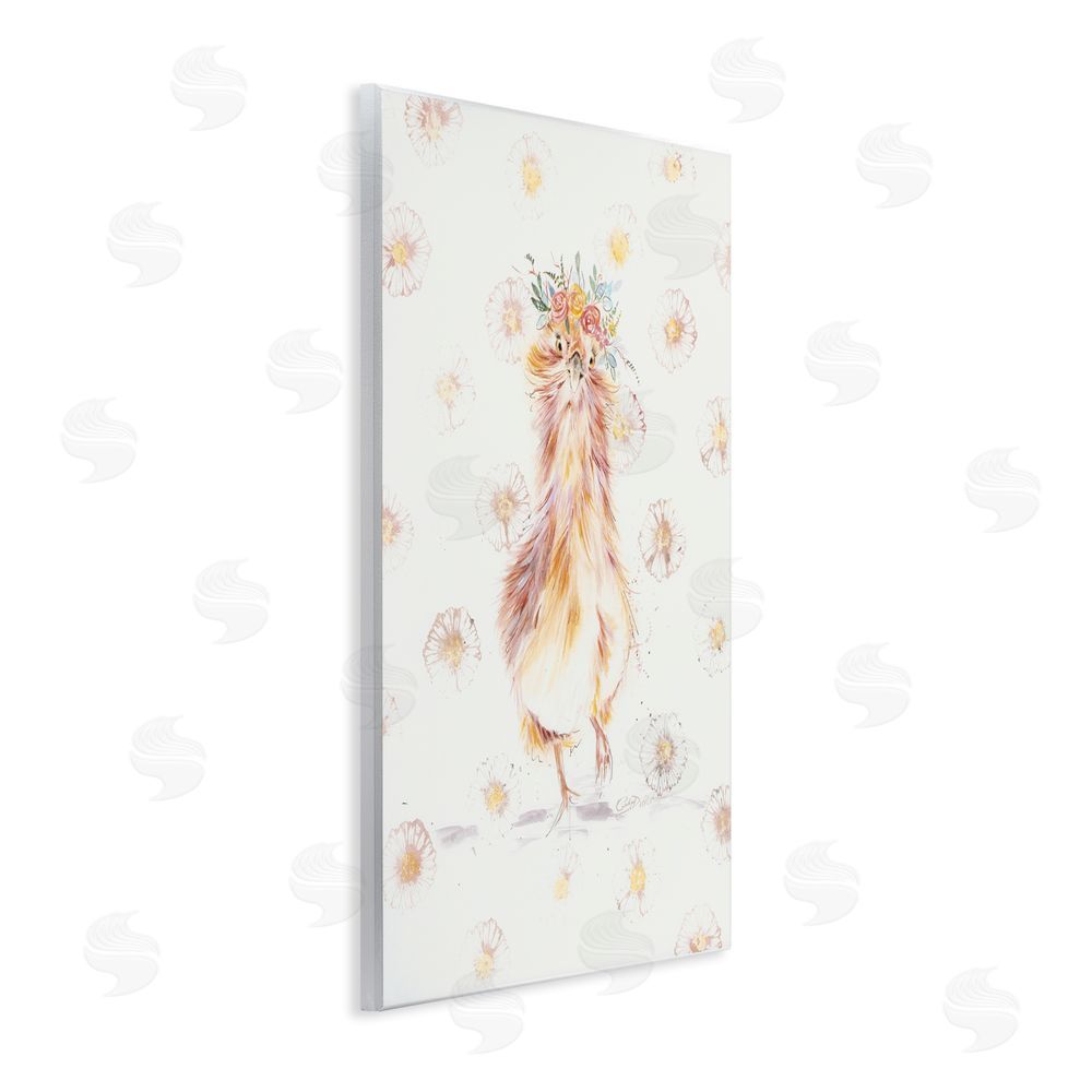 Cady Driver Silkie Chicken with Daisies Wall Plaque Art Print