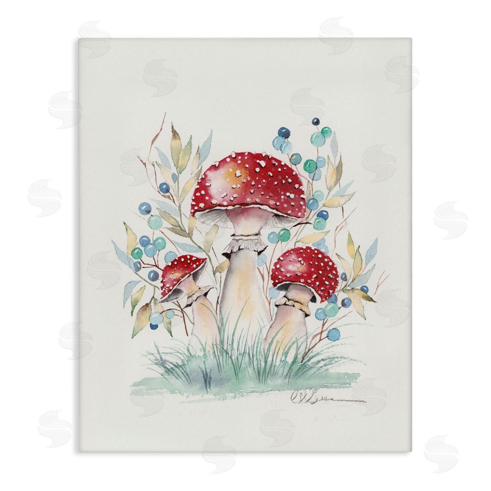 Cady Driver Toadstool Mushroom Trio Canvas Wall Art Print