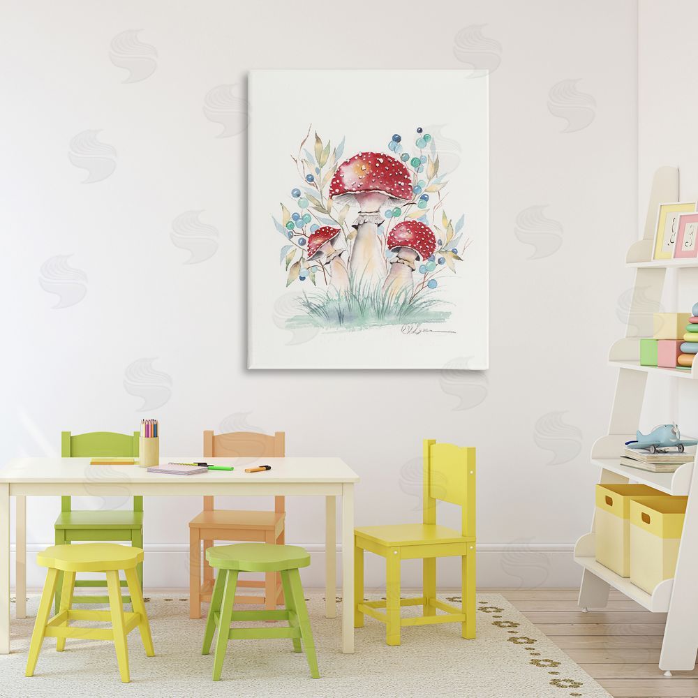 Cady Driver Toadstool Mushroom Trio Canvas Art on Wall