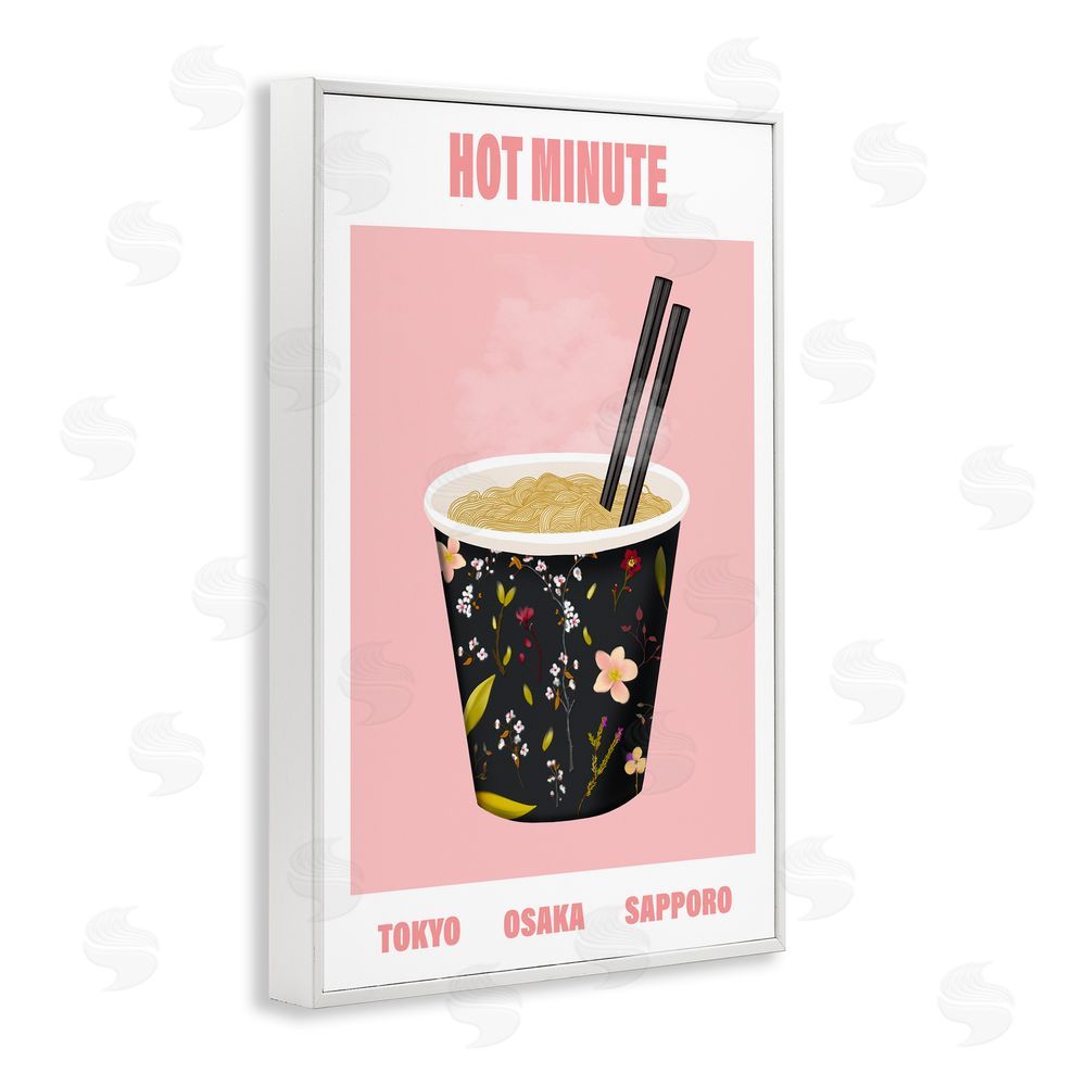 A Barefoot Stylist Hot Minute Cup of Noodles White Framed Giclee Wall Art Print
