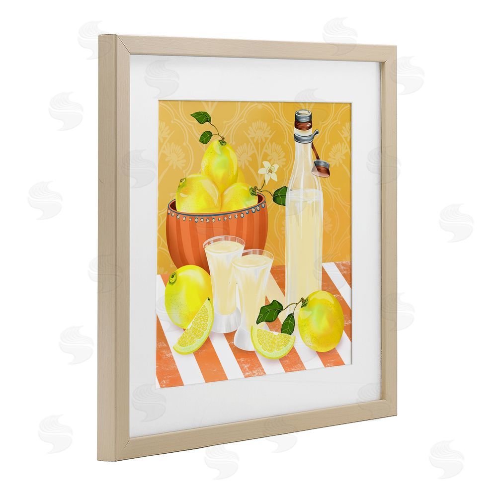 Lori Mosley Cocktail Lemons Fruit Bowl Brown Framed Print Under Glass Wall Art