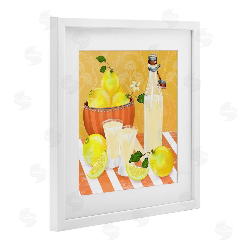 Lori Mosley Cocktail Lemons Fruit Bowl White Framed Print Under Glass Wall Art