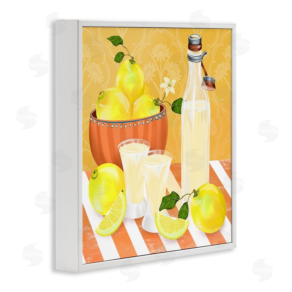 Lori Mosley Cocktail Lemons Fruit Bowl White Framed Giclee Wall Art Print