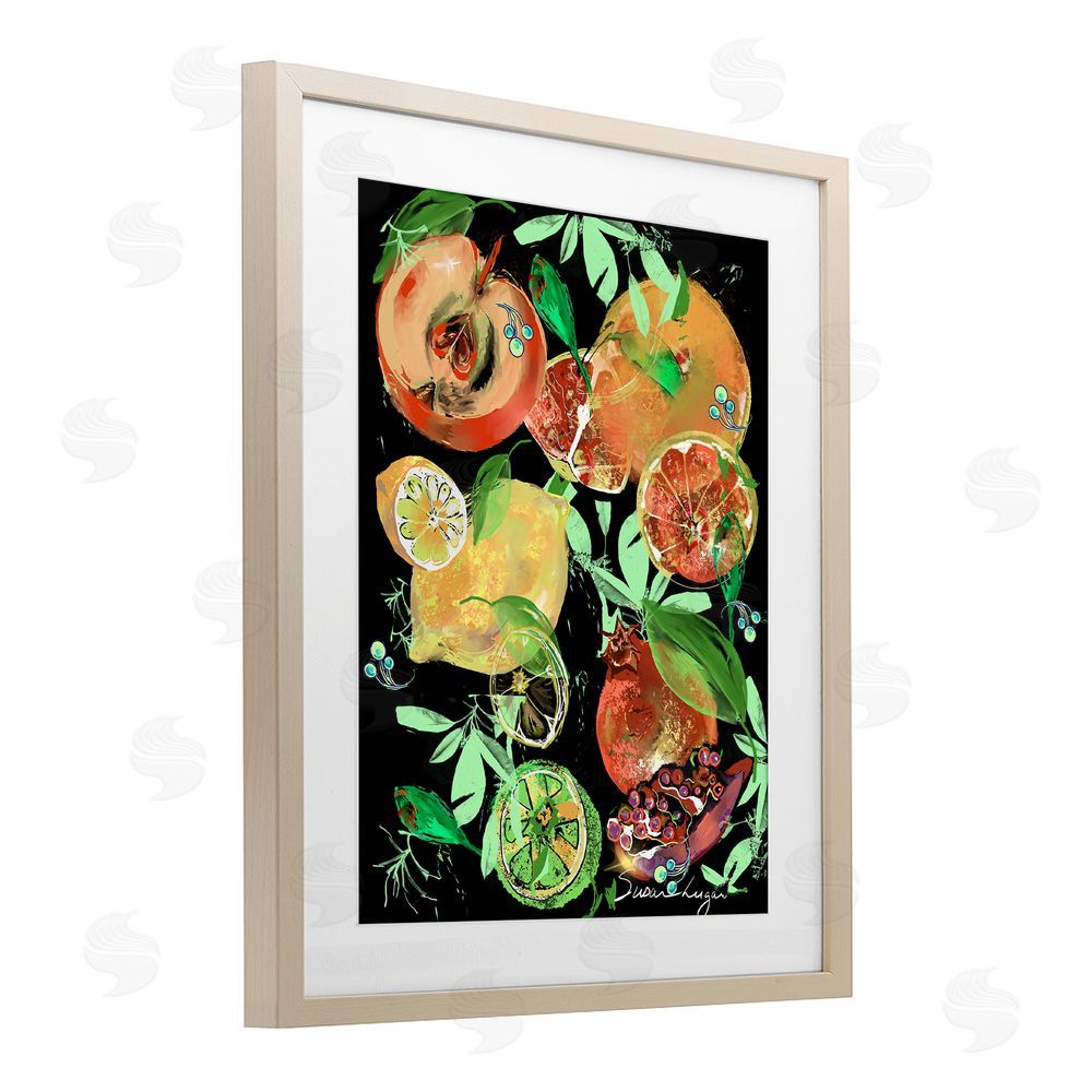 Susan Lugar Fruit Medley Combo Birch Framed Print Under Glass Wall Art