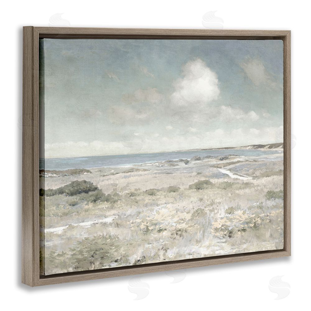 Christy McKee By The Shore Neutrals Brown Floating Frame Canvas Wall Art Print