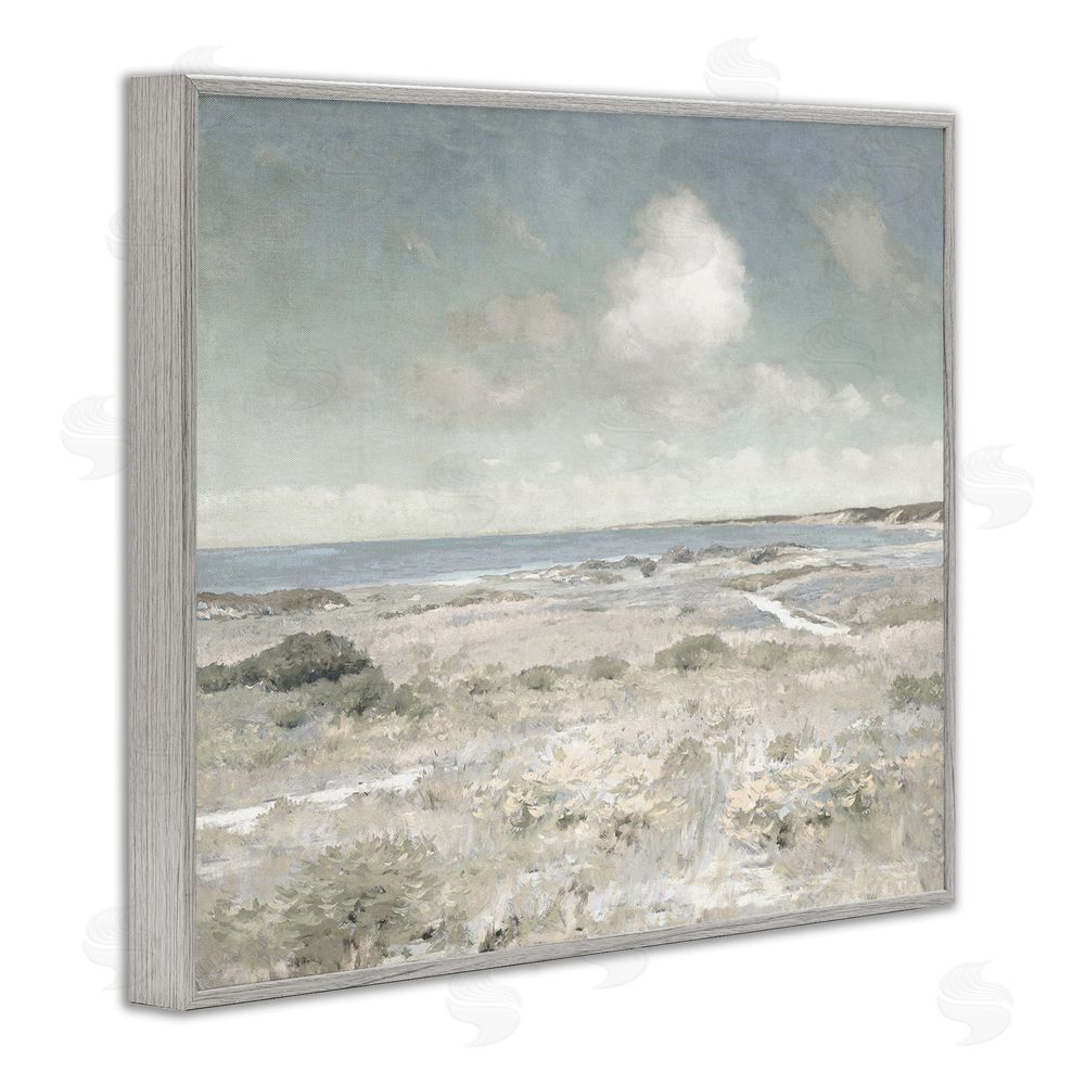 Christy McKee By The Shore Neutrals Gray Framed Giclee Wall Art Print