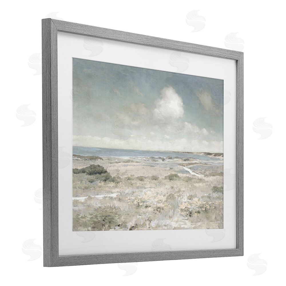 Christy McKee By The Shore Neutrals Gray Framed Print Under Glass Wall Art