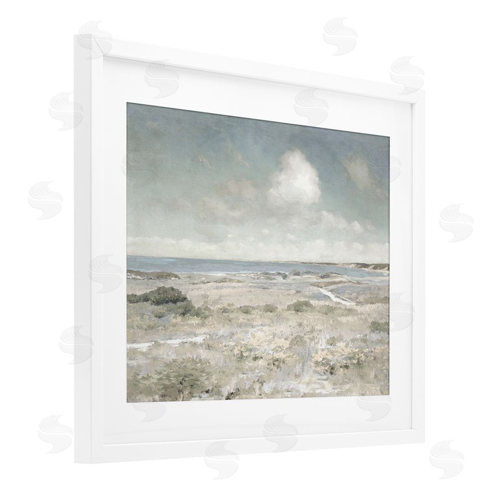Christy McKee By The Shore Neutrals White Framed Print Under Glass Wall Art