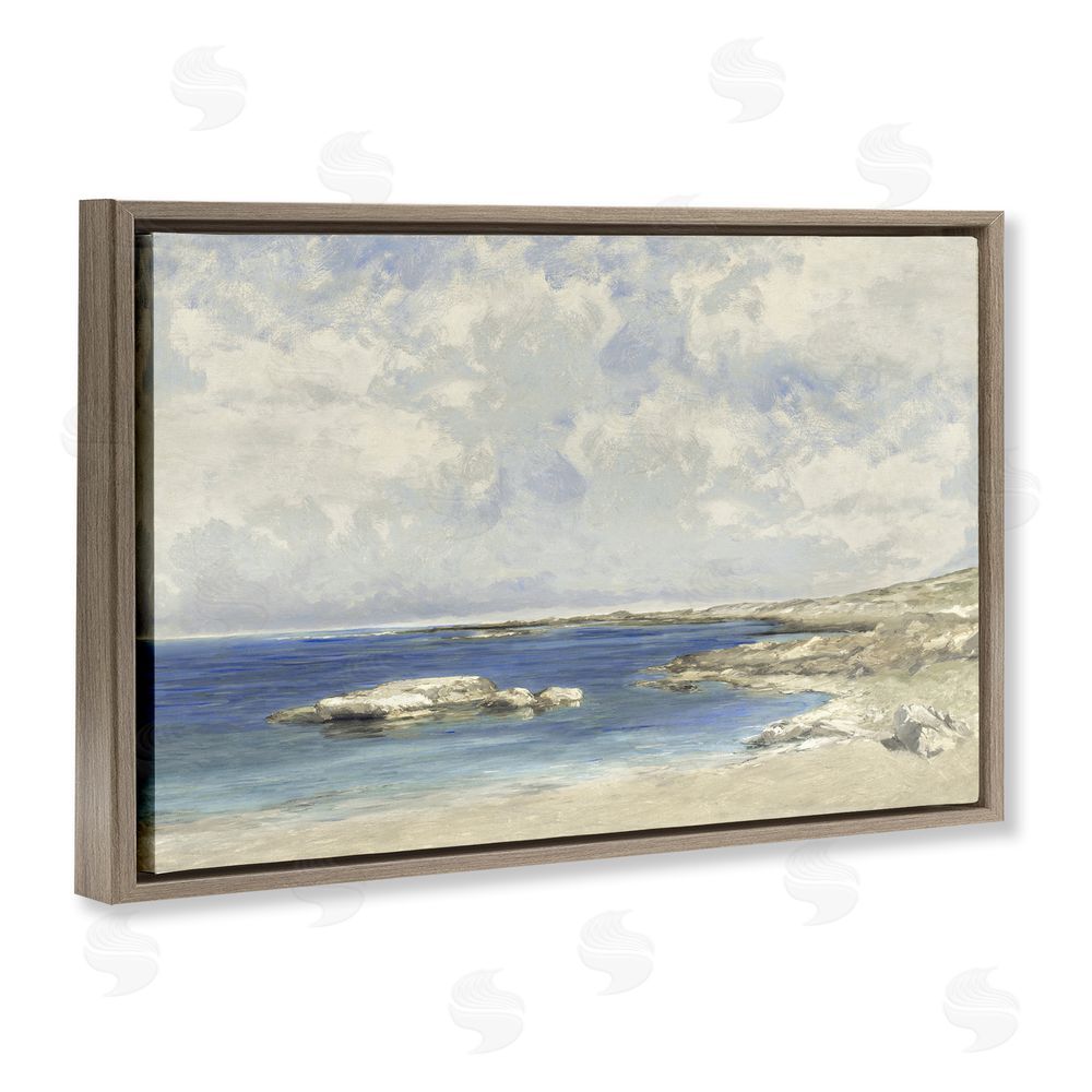 Christy McKee Pond At Morning Brown Floating Frame Canvas Wall Art Print