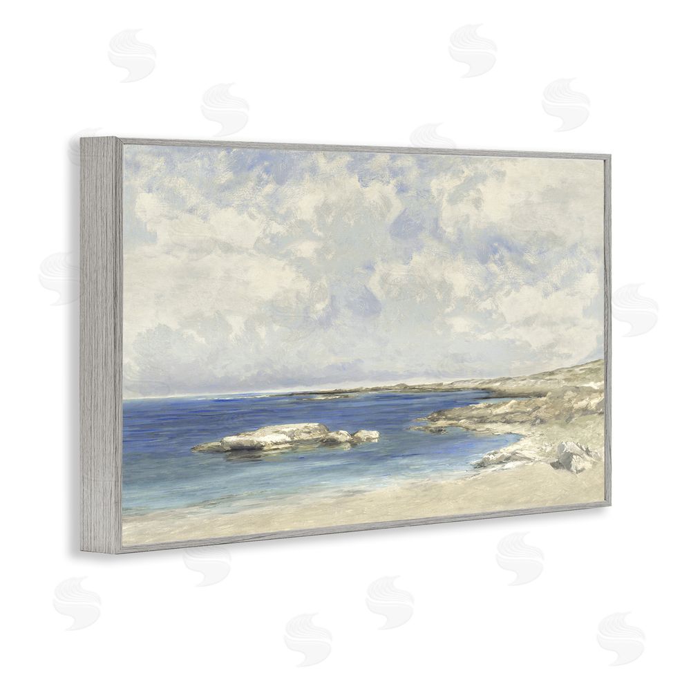 Christy McKee Pond At Morning Gray Framed Giclee Wall Art Print