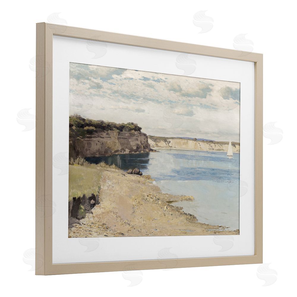Christy McKee Set Sail Peaceful Cove Brown Framed Print Under Glass Wall Art