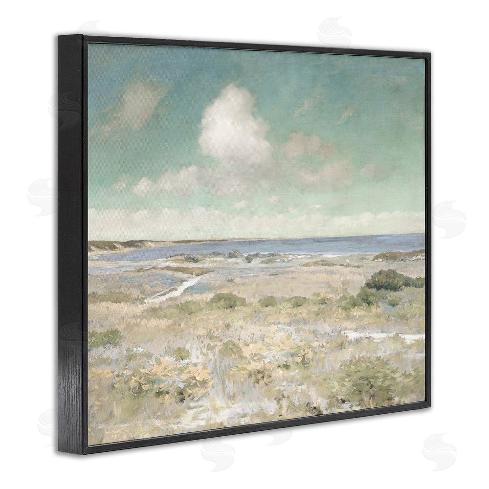 Christy McKee Water View with Clouds Black Framed Giclee Wall Art Print