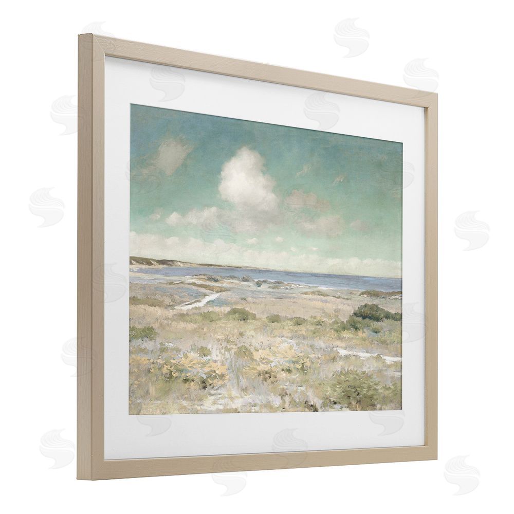 Christy McKee Water View with Clouds Brown Framed Print Under Glass Wall Art