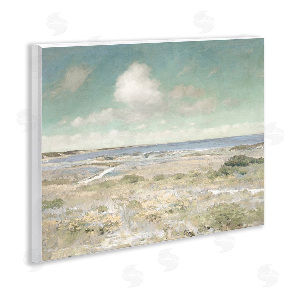 Christy McKee Water View with Clouds Wooden Wall Plaque Art Print