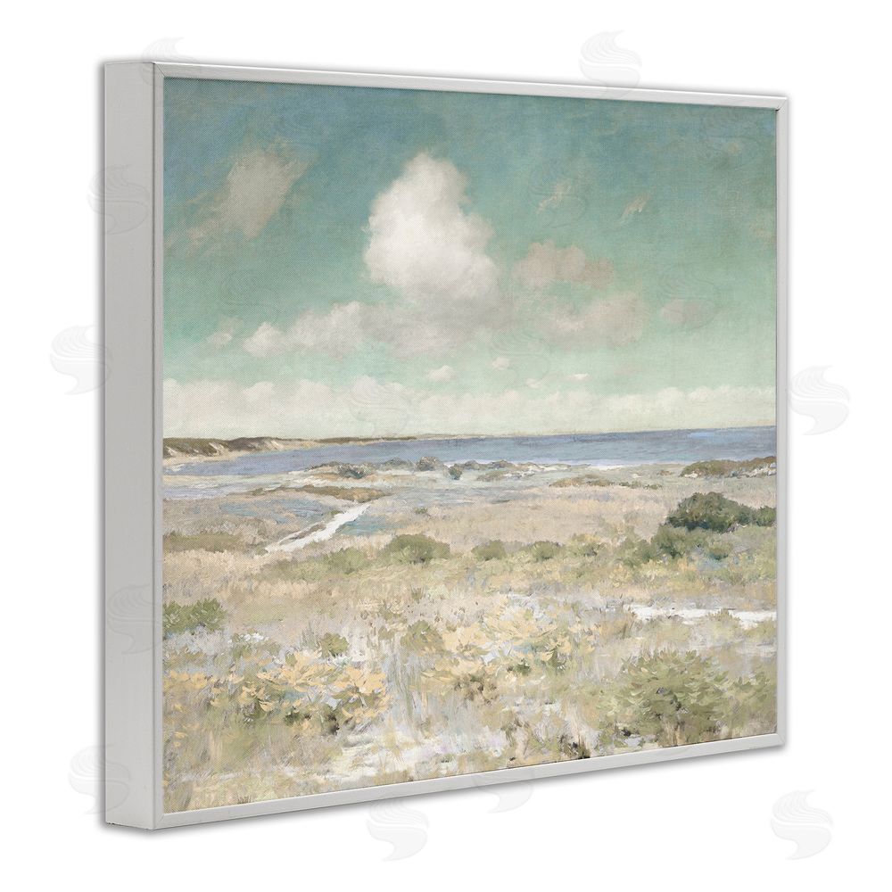 Christy McKee Water View with Clouds White Framed Giclee Wall Art Print