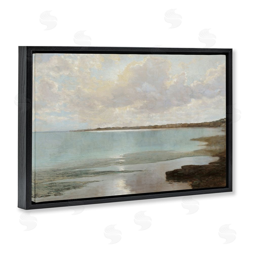 Christy McKee At The Shore Horizon Black Floating Frame Canvas Wall Art Print