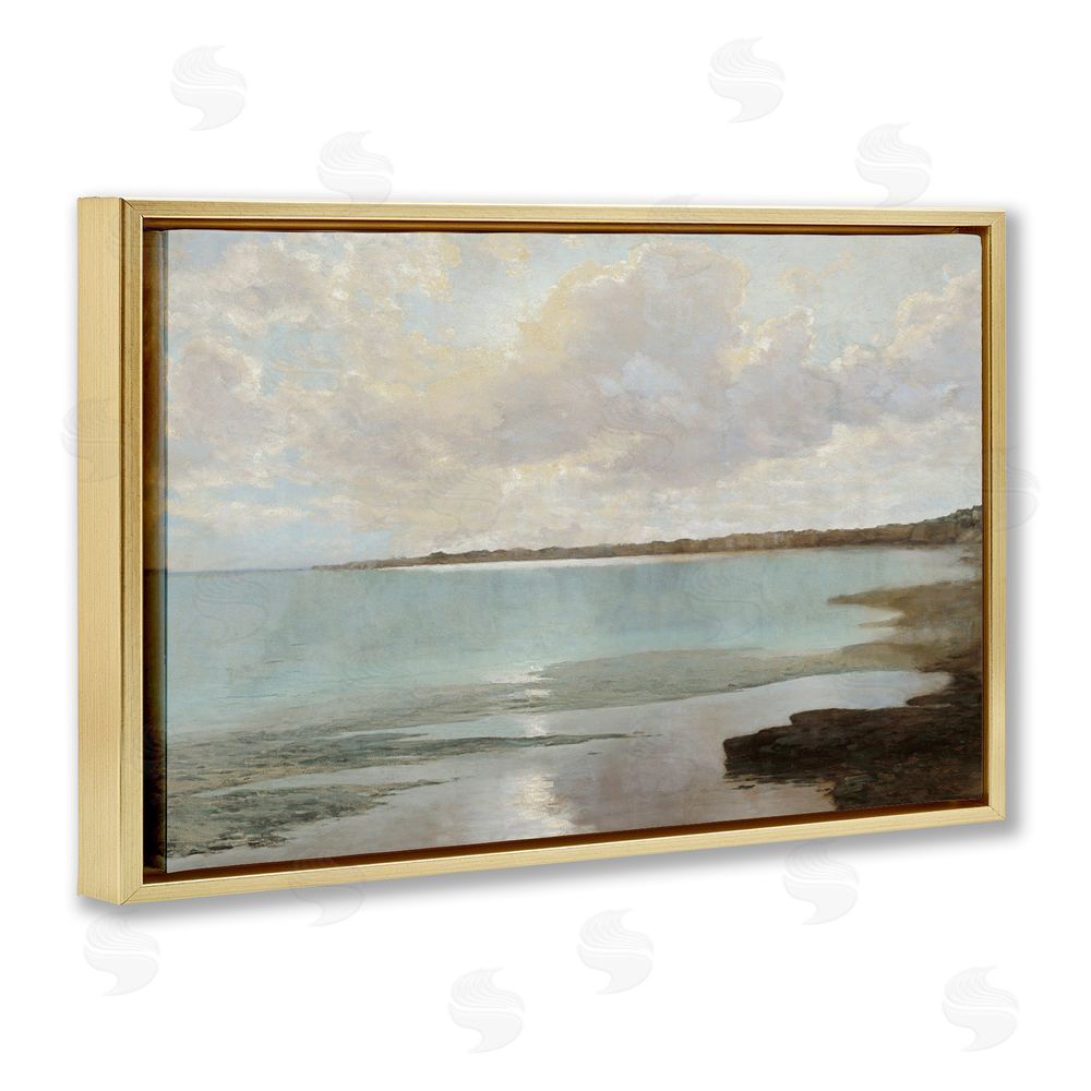 Christy McKee At The Shore Horizon Gold Floating Frame Canvas Wall Art Print