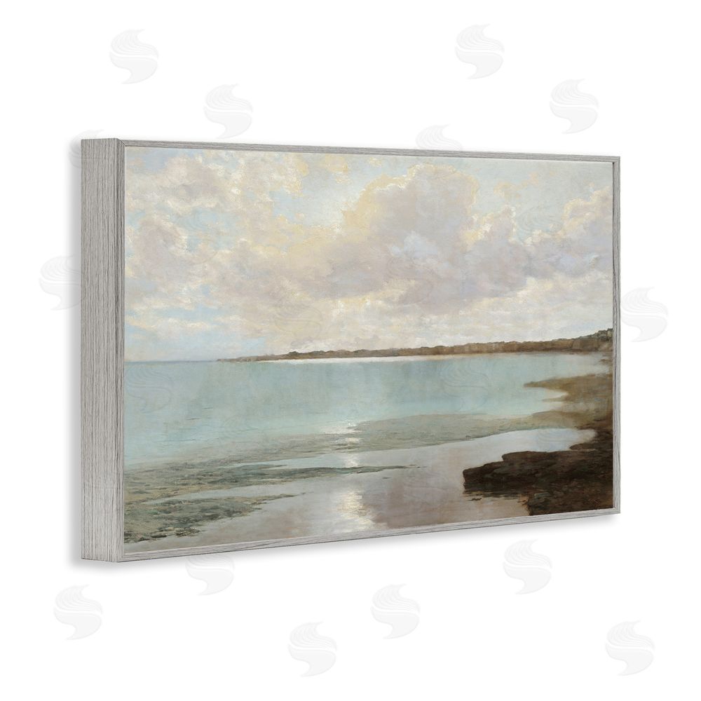 Christy McKee At The Shore Horizon Gray Framed Giclee Wall Art Print