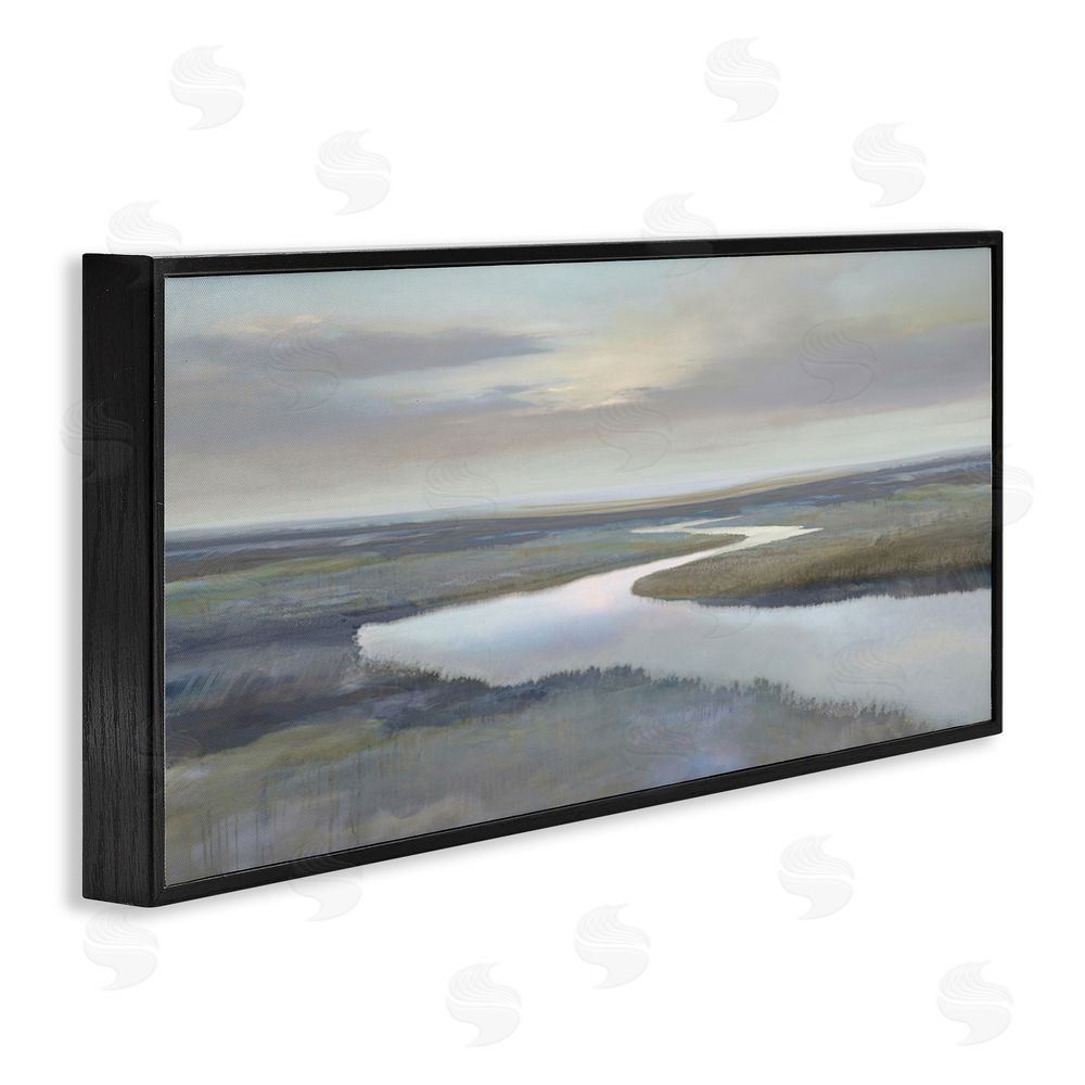 Christy McKee Foggy Riverbend Atmosphere Black Framed Giclee Wall Art Print