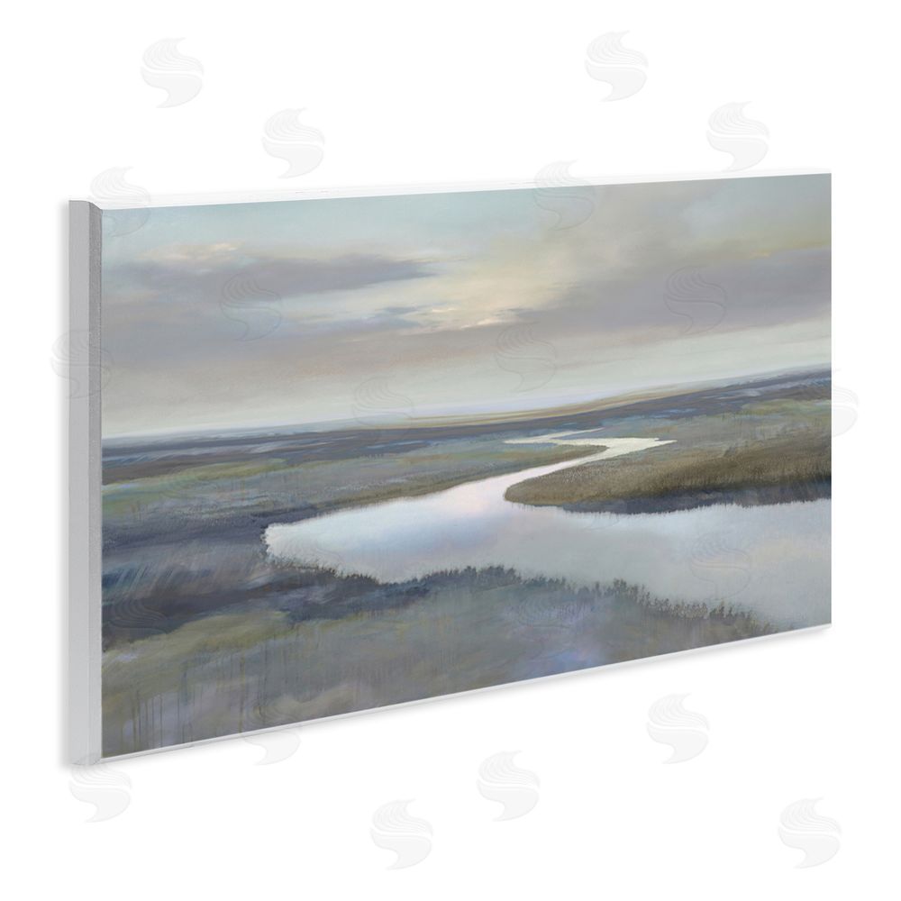 Christy McKee Foggy Riverbend Atmosphere Wooden Wall Plaque Art Print