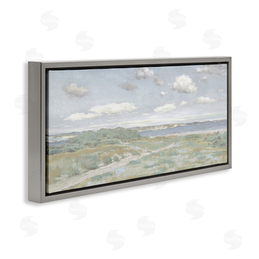 Christy McKee Path To The Water Gray Floating Frame Canvas Wall Art Print