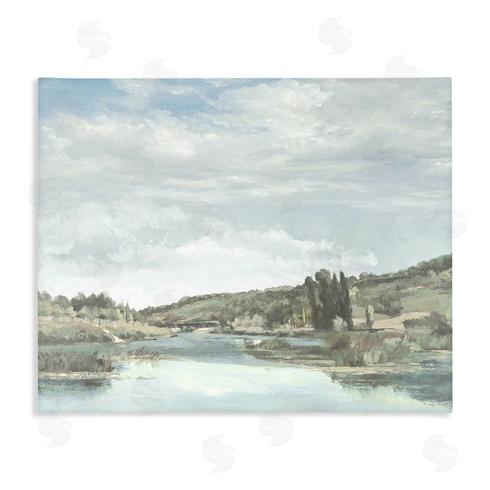 Christy McKee On The Water Landscape Stretched Canvas Wall Art Print