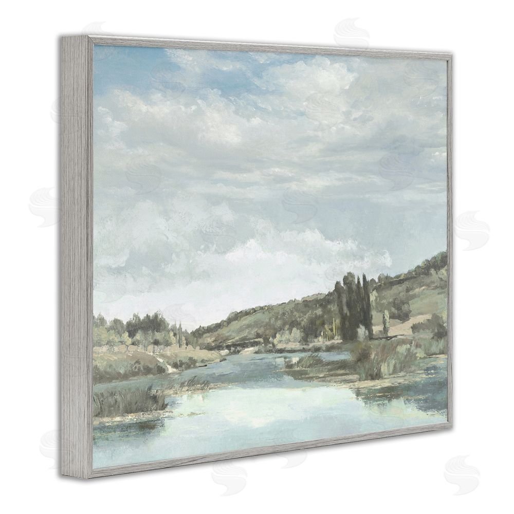 Christy McKee On The Water Landscape Gray Framed Giclee Wall Art Print