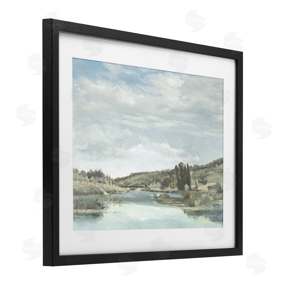 Christy McKee On The Water Landscape Black Framed Print Under Glass Wall Art