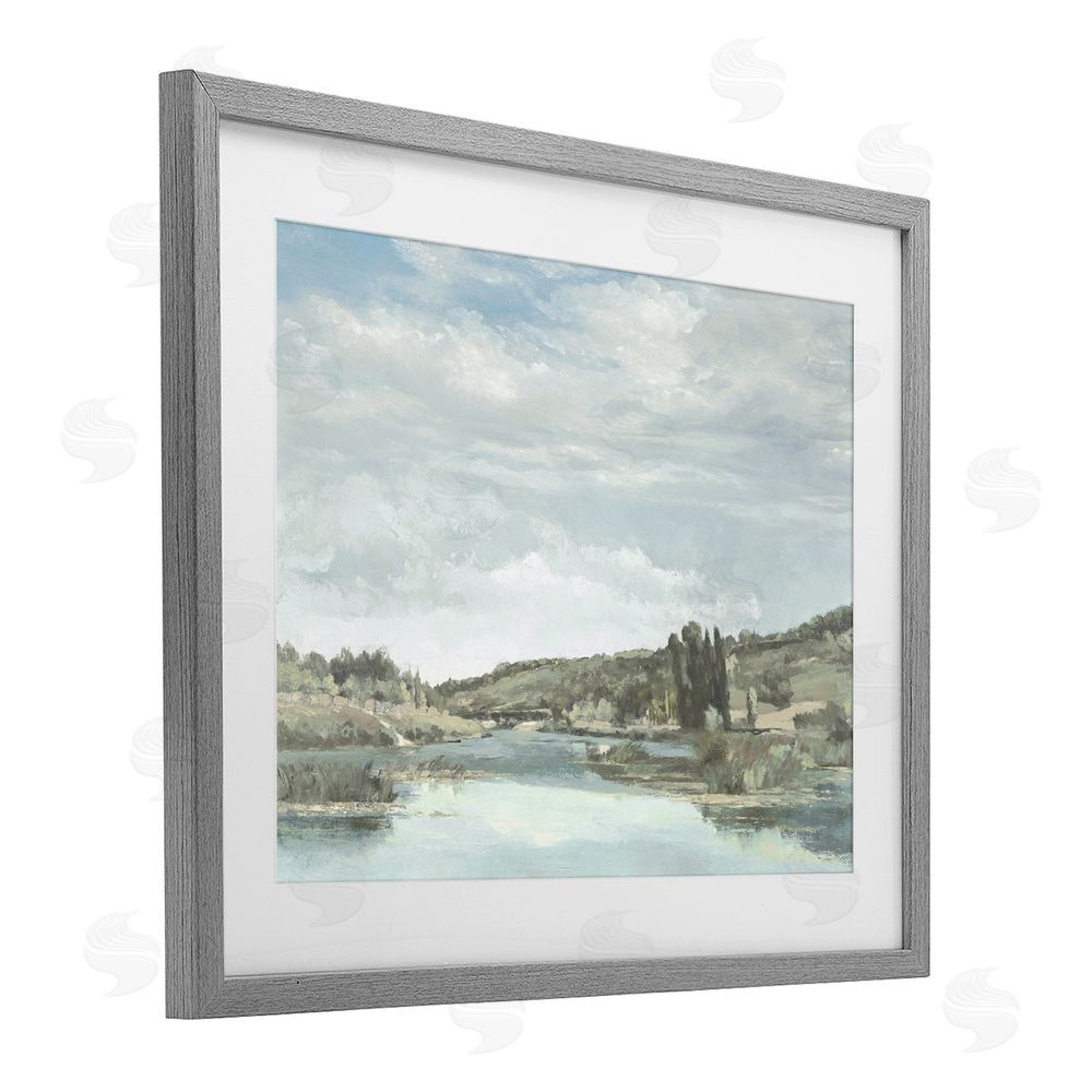 Christy McKee On The Water Landscape Gray Framed Print Under Glass Wall Art