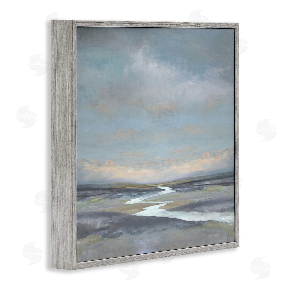 Christy McKee Riverbend Misty Atmosphere Gray Framed Giclee Wall Art Print