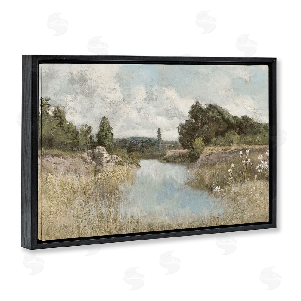 Christy McKee Dawn At The Shore Black Floating Frame Canvas Wall Art Print
