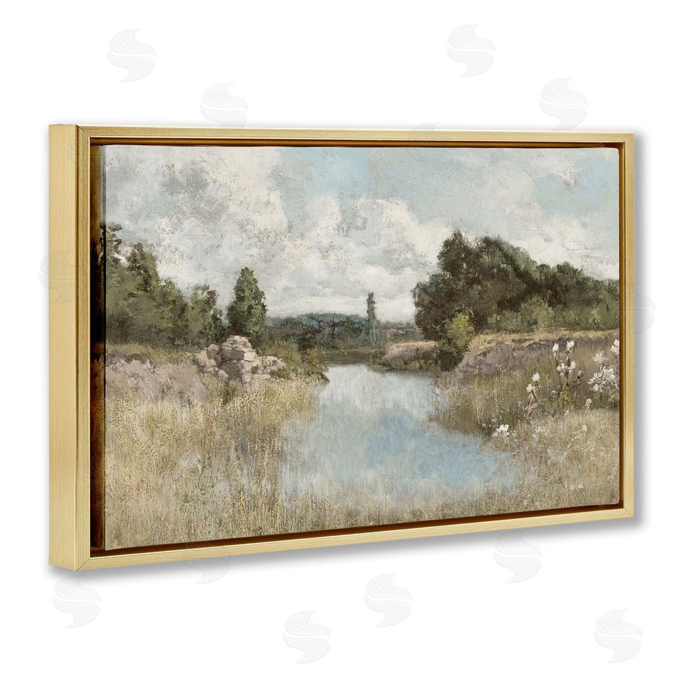 Christy McKee Dawn At The Shore Gold Floating Frame Canvas Wall Art Print