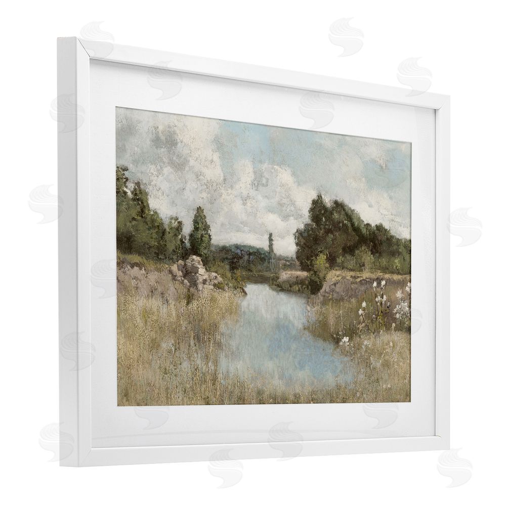 Christy McKee Dawn At The Shore White Framed Print Under Glass Wall Art