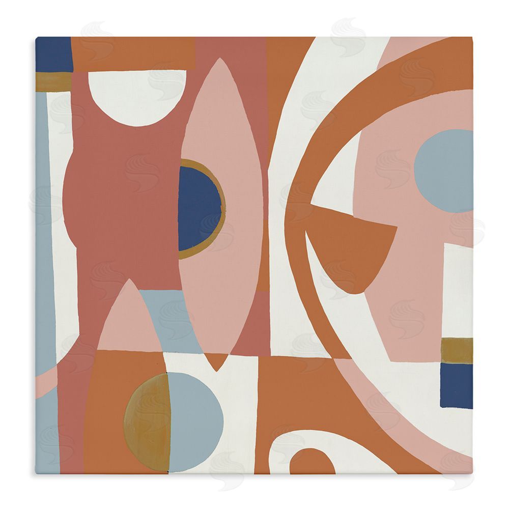 Liz Jardine Balanced Terracotta Geometrics Stretched Canvas Wall Art Print