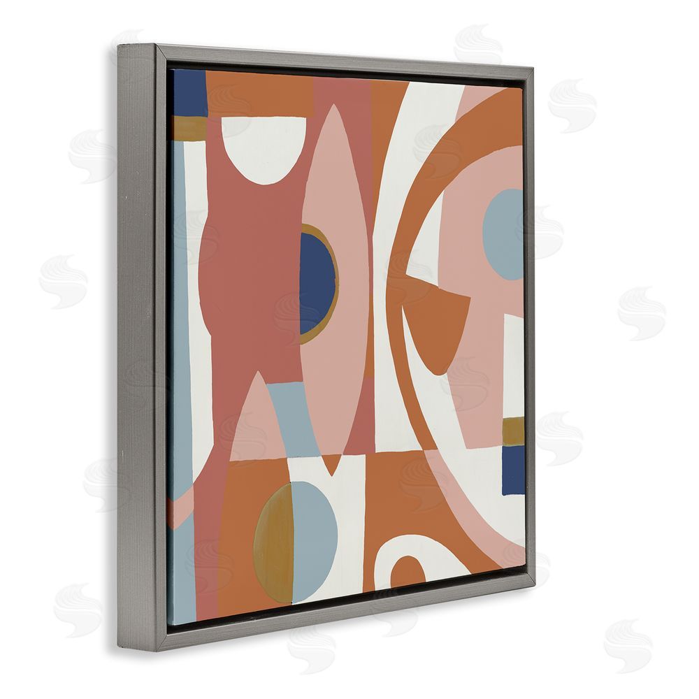 Liz Jardine Balanced Terracotta Geometrics Gray Floating Frame Canvas Wall Art Print